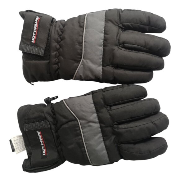 Unisex Hot Paws Black Lined Winter Gloves - Picture 1 of 2